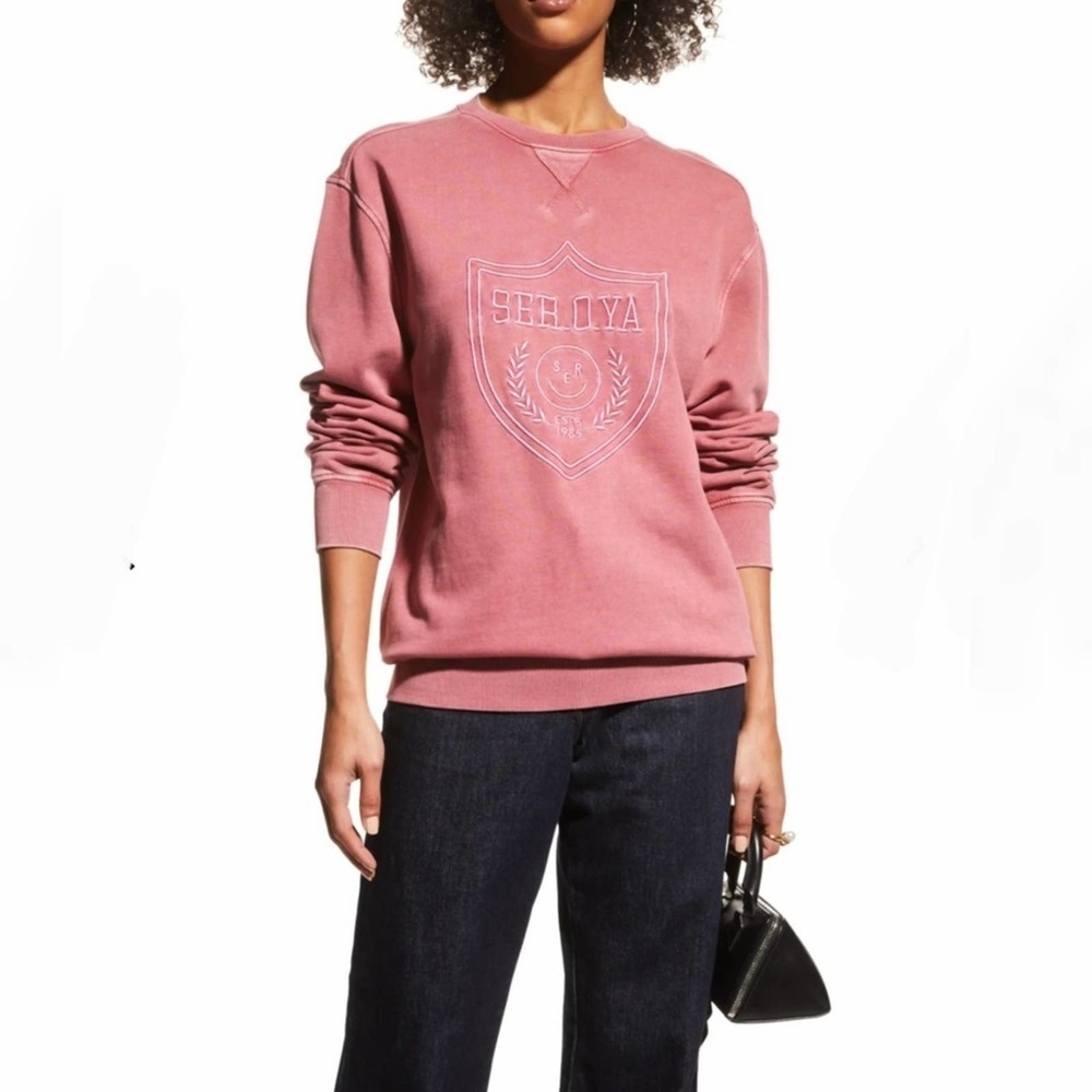 SER.O.YA Issac Collegiate-Inspired Sweatshirt Vintage Red Size L